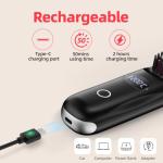 Cordless Hair Straightener Brush for Travel Portable Hair Straightener Comb with Negative Ion Mini hot Brush for Women, on-The-go Rechargeable with LED Display Anti-Scald Protection (Black)