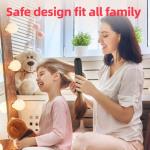 Cordless Hair Straightener Brush for Travel Portable Hair Straightener Comb with Negative Ion Mini hot Brush for Women, on-The-go Rechargeable with LED Display Anti-Scald Protection (Black)