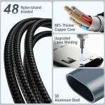 Travel Essentials,Multi Charging Cable for Apple Watch Charger/iPhone Charger/Samsung Charger,Airplane Gadgets RV Essentials for iWatch Ultra/10-2/iPhone 17-11/Samsung S25-S20,airPods,Car-4FT Black