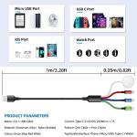 Travel Essentials 4 in 1 iWatch & iPhone Charger,Multi Charging Cable for Apple Watch Charger USB C Micro Nylon Compatible with iWatch Ultra/SE/10/9/8/7/6/5/4/3/iPhone 16/15/14/13 Galaxy Phone(4FT)