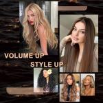 Travel Dual Voltage Blow Hair Dryer Brush 4-IN-1 Portable Mini Hot Air Dryer Straightener & Curler Brush, Titanium 2-Inch Blowout Styler Volumizer Tool, 110/240V US/EU/UK Plug for International Travel