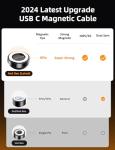 VAFOTON USB C Magnetic Charging Cable 100W (2Pack, 3.3ft/6ft), 9Pin Magnetic Charger Cable/360&180 Rotation Magnet Phone Charger/Type C Data Cable for Samsung Galaxy Series/Ma-Book/Pad Series