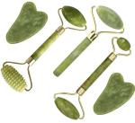 fuvooi Jade Gua Sha Facial Massager Set - 5 in 1 Skin Care Tools with Roller and Massager