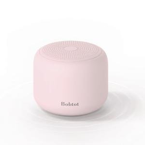 Bobtot Portable Bluetooth Speakers with Strap Easy to Carry, Wireless IPX5 Waterproof Mini Speaker with Loud Stereo Sound, 20 Hours Playtime, Rechargeable Battery, Built-in Microphone, Pink