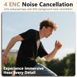 Wireless Earbuds, Bluetooth Headphones V5.4 Stereo Bass Ear Buds with ENC Noise Cancelling Mics,56H Bluetooth Earbuds with LED Display Charging Case, IP7 Waterproof Earphones for Android iOS【Mini】