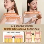 Olaemuo 4 in 1 Gua Sha Tool for Face,Scalp Massager with Gift Box,Massage Comb for Head,Face,Eye,Neck & Body Meridian Therapy Tool for Relaxation,Natural Sandalwood