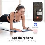 Bobtot Portable Bluetooth Speakers with Strap Easy to Carry, Wireless IPX5 Waterproof Mini Speaker with Loud Stereo Sound, 20 Hours Playtime, Rechargeable Battery, Built-in Microphone, Pink