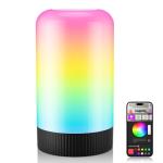 OIYN RGBICWW Smart Table Lamps, Touch Bedside Small Table Lamp, LED Desk Lamp with 30+ Scenes & 16M Colors, App & Touch Control, Color Changing Lamp for Bedroom Living Room Dimmable Night Light, Black