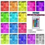 VoMii Crystal Lamp Touch, RGB 16 Colors Changing Night Light with Remote, Crystal Table Lamp Bedside Lamp, Rose Wave Diamond Night Light, Ambient Lighting for Bedroom/Game Room/Dinning Room