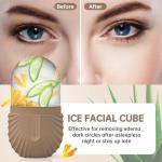 Ice Face Roller, Ice Cube Roller for Face，Facial Beauty Ice Roller Skin Care Tools,De-Puff Eye Bags, Reduce Migraine Pain（Brown）