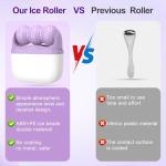 Ice Roller for Face and Eyes,Christmas Gifts for Women Mom,2 in 1 Face Roller and Travel Case,Facial Skin Care Tools,White Elephant Gifts(Purple)