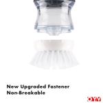 OYV Dish Scrub Brush with Soap Dispenser, Kitchen Brush for Dish Pot Pan Sink Cleaning, 1 Piece Soap Dispensing Palm Brush, Black/Clear/White