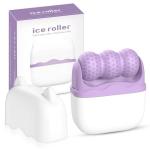 Ice Roller for Face and Eyes,Christmas Gifts for Women Mom,2 in 1 Face Roller and Travel Case,Facial Skin Care Tools,White Elephant Gifts(Purple)