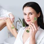 Sbnnfikeb Jade Roller and Gua Sha Set,Gua Sha Facial Tools,Face Roller,Jade Roller for Face,Guasha Tools for Face,Self Care Gift for Men Women