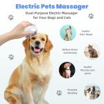 LeCoirrax Upgraded Electric Scalp Massager for Men Women, Handheld Cat Dog Pet Head Massager with 4 Massage Heads, 3 Speeds, Waterproof Massager for Soothing Muscles Joints, Hair Growth, Stress Relax