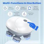 LeCoirrax Upgraded Electric Scalp Massager for Men Women, Handheld Cat Dog Pet Head Massager with 4 Massage Heads, 3 Speeds, Waterproof Massager for Soothing Muscles Joints, Hair Growth, Stress Relax