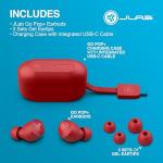 JLab Go Air Pop+ True Wireless Earbuds, in Ear Headphones, Bluetooth Earphones, 35H Playtime Ear Buds, Bluetooth Earbuds with Microphone, USB-C Charging Case, Dual Connect, EQ3 Sound, Rose
