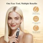 Vangines 3-in-1 Ice Roller for Face & Eyes – Cooling Facial Roller, Pore Cleansing Tool with 2 Silicone Brushes, Stainless Steel Roller for Puffiness & Pores (Black)