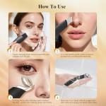 Vangines 3-in-1 Ice Roller for Face & Eyes – Cooling Facial Roller, Pore Cleansing Tool with 2 Silicone Brushes, Stainless Steel Roller for Puffiness & Pores (Black)