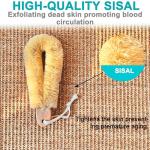 Mr.Cui'shop 2PACK Quality SISAL All Natural Spa Foot Brush with Wooden Handle - Dry or Wet Use - 7.3 inch Length - Exfoliates, Improves Blood Circulation, Cellulite Reduction