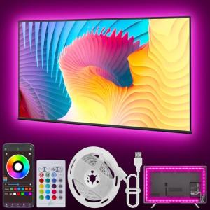 Ledagic Led Lights for TV, 20ft TV Backlight for 32-80 Inch, USB Light Strip with Remote, App Control, RGB Strip Lights Music Sync Color Changing Led Lights for Bedroom, Gaming Accessories