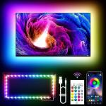 KANTUTOE TV LED Lights, 11.5ft LED Lights for 32-55 Inch TV, RGB TV Backlight Behind with Remote, Music Sync Bluetooth APP Control Strip Lights USB Powered for Bedroom, PC, Gaming Monitor