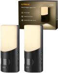 Lyridz Rechargeable Wall Sconce, LED Motion Sensor Night Light, Stick-on 1-50LM Dimmable Battery Nightlights for Bathroom, Bedroom, Stairs, Hallway, Kitchen, 2-Pack