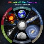 Galaxy Projector for Bedroom, HD Image Star Projector Galaxy Light Adjustable Knob, 13 Film Discs Planetarium Projector for Kids, 360° Rotating 1/2h Timer Simple 3-Button Control