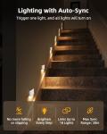 EZVALO 3 Pack Motion Sensor Night Lights, Sync LED Stair Lights Indoor, 1500mAh Rechargeable, Magnetic & Dimmable, 3000K Soft White, Portable Nightlight for Hallway, Stairs, Bathroom, Bedroom