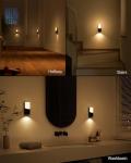 Lyridz Rechargeable Wall Sconce, LED Motion Sensor Night Light, Stick-on 1-50LM Dimmable Battery Nightlights for Bathroom, Bedroom, Stairs, Hallway, Kitchen, 2-Pack