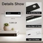 UMLAEN Motion Sensor Night Lights, 1800mAh Rechargeable Motion Activated Night Light, 6000K Battery Operated LED Sensor Light Indoor for Stair, Bedroom, Stairway, Hallway, Kitchen, Cabinet, Closet