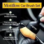 Motiflow 2 PCS Car Interior Detailing Brush, Car Detailing Supplies Soft Bristle Detailing Brush, Car Interior Cleaning Tool, Auto Detailing Brush Car Dashboard Cleaning Duster Brush (Black&Yellow)