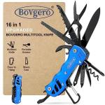 Bovgero Multitool Knife, 16 in 1 Pocket Knife, Handmade Multi Tool Knife, Birthday Christmas Gift for Men Women Him Her Boyfriend Girlfriend Dad Husband, Blue