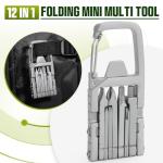 Generic 12 in 1 Keychain Multitool Screwdriver Bit Folding Multi Tool Bottle Opener Portable Pocket Tool for Outdoors Camping
