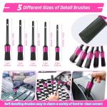 55PCS Pink Car Detailing Kit Interior Cleaner with High Power Handheld Vacuum, Car Wash kit with Detailing Brush Set,Car Interior Detailing Kit,Car Accessories for Cars,Gifts for Women