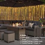 ZAIYW 1200 LED Curtain Lights 10x10Ft, Plug in Fairy Curtain Lights with Timer Remote Control Outdoor Curtain String Lights Waterproof for Patio Wedding Xmas Home Decor (Warm White)