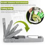 Generic 12 in 1 Keychain Multitool Screwdriver Bit Folding Multi Tool Bottle Opener Portable Pocket Tool for Outdoors Camping