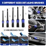 Qydipclin 38Pcs Car Detailing Kit, Car Detailing Brush Set, Car Wash Cleaning Kit, Car Detailing Brushes, Professional Car Care Kit for Interior Exterior Wheels, Blue