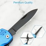 Bovgero Multitool Knife, 16 in 1 Pocket Knife, Handmade Multi Tool Knife, Birthday Christmas Gift for Men Women Him Her Boyfriend Girlfriend Dad Husband, Blue