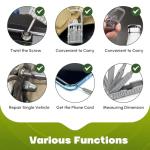Generic 12 in 1 Keychain Multitool Screwdriver Bit Folding Multi Tool Bottle Opener Portable Pocket Tool for Outdoors Camping