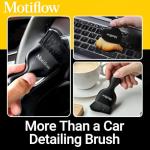 Motiflow 2 PCS Car Interior Detailing Brush, Car Detailing Supplies Soft Bristle Detailing Brush, Car Interior Cleaning Tool, Auto Detailing Brush Car Dashboard Cleaning Duster Brush (Black&Yellow)