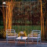 ZAIYW 1200 LED Curtain Lights 10x10Ft, Plug in Fairy Curtain Lights with Timer Remote Control Outdoor Curtain String Lights Waterproof for Patio Wedding Xmas Home Decor (Warm White)