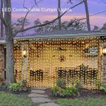 ZAIYW 1200 LED Curtain Lights 10x10Ft, Plug in Fairy Curtain Lights with Timer Remote Control Outdoor Curtain String Lights Waterproof for Patio Wedding Xmas Home Decor (Warm White)