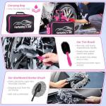 55PCS Pink Car Detailing Kit Interior Cleaner with High Power Handheld Vacuum, Car Wash kit with Detailing Brush Set,Car Interior Detailing Kit,Car Accessories for Cars,Gifts for Women