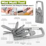 Generic 12 in 1 Keychain Multitool Screwdriver Bit Folding Multi Tool Bottle Opener Portable Pocket Tool for Outdoors Camping