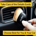 Motiflow 2 PCS Car Interior Detailing Brush, Car Detailing Supplies Soft Bristle Detailing Brush, Car Interior Cleaning Tool, Auto Detailing Brush Car Dashboard Cleaning Duster Brush (Black&Yellow)