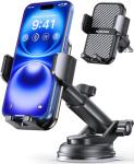ACMEZING 3-in-1 Car Phone Holder [122+LBS Strongest Suction & Stable Clamp Arm] 360° Adjustable Mount, Cell Phone Holders for Your All Car Models for Dashboard Vent, All Smartphones, Black