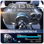 Beser for MagSafe Car Mount Charger, (4.13 lbf) Large Magnetic, 15W Qi Wireless Charger for Car, Vent/Dashboard, Phone Holder for iPhone 16/15/14/13/12 Series, 7 Color Lights, Aluminium, Black