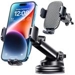 TICILFO Phone Mount for Car Phone Holder [Military-Grade Suction & Stable Clip] Car Phone Holder Mount Windshield Dashboard Air Vent Universal Automobile Mount Fit for All Dash Mounting Kits iPhone
