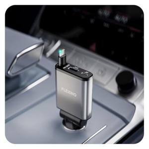Flexino【Ultra-Slim】 Retractable Car Charger for iPhone 16, 63W Fast Charging Car Charger USB C, Car Chargers with Retractable Cord 2.6ft, Car Adapter for iPhone 16/15 Series, Galaxy, Pixel, Grey